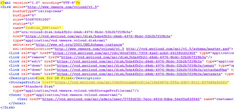 vCloud API Response 1
