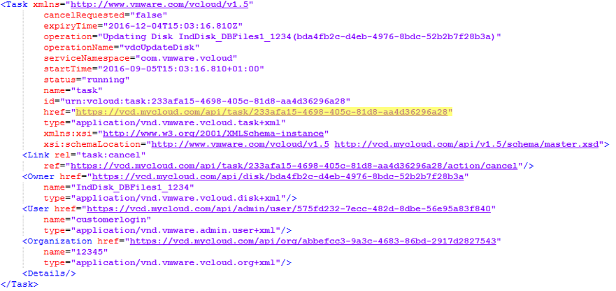 vCloud API Response 2