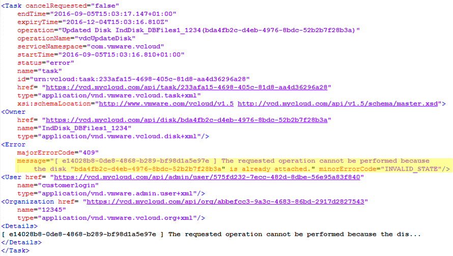 vCloud API Response 3